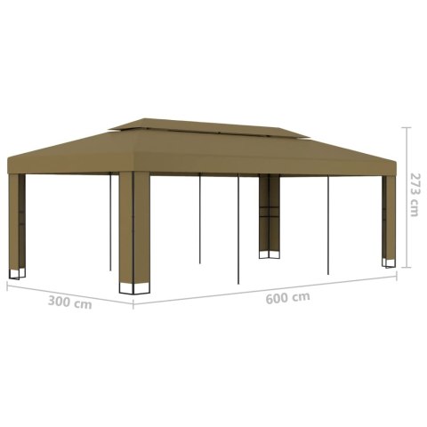 Altana z podwójnym dachem, 3x6 m, taupe, 180 g/m² Altana z podwójnym dachem, 3x6 m, taupe, 180 g/m²