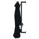  Parasol ogrodowy z LED, ścienny, 300 cm, czarny