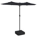  Podwójny parasol ogrodowy z LED, czarny, 316x240 cm