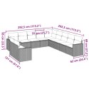  11-cz. zestaw mebli ogrodowych z poduszkami, brązowy, rattan PE