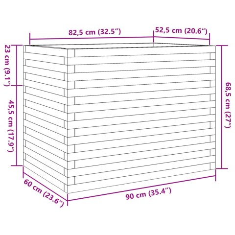 Donica ogrodowa, 90x60x68,5 cm, lite drewno sosnowe Donica ogrodowa, 90x60x68,5 cm, lite drewno sosnowe