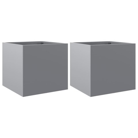 VidaXL Donice, 2 szt., srebrne, 32x30x29 cm, stal galwanizowana VidaXL Donice, 2 szt., srebrne, 32x30x29 cm, stal galwanizowana