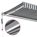  Automatyczna markiza z LED, antracytowo-biała, 500x300 cm