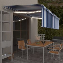  Automatycznie zwijana markiza, LED i czujnik wiatru, 5x3 m