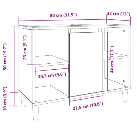 Szafka łazienkowa, stare drewno, 80x33x60 cm Szafka łazienkowa, stare drewno, 80x33x60 cm