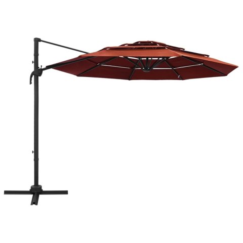4-poziomowy parasol na aluminiowym słupku, terakotowy, 3x3 m 4-poziomowy parasol na aluminiowym słupku, terakotowy, 3x3 m