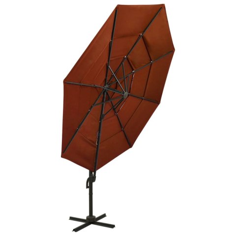 4-poziomowy parasol na aluminiowym słupku, terakotowy, 3x3 m 4-poziomowy parasol na aluminiowym słupku, terakotowy, 3x3 m