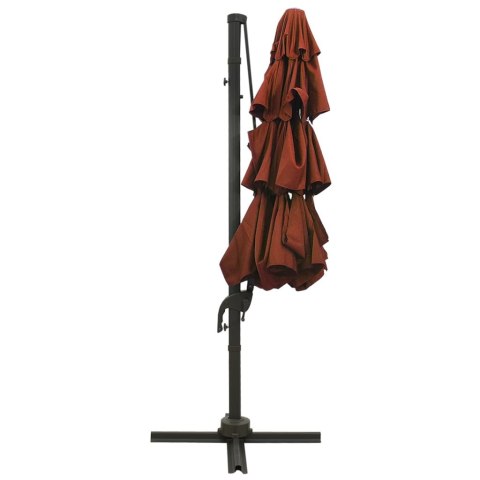 4-poziomowy parasol na aluminiowym słupku, terakotowy, 3x3 m 4-poziomowy parasol na aluminiowym słupku, terakotowy, 3x3 m