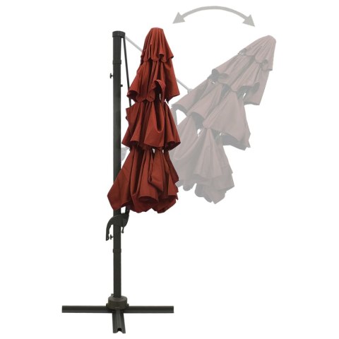 4-poziomowy parasol na aluminiowym słupku, terakotowy, 3x3 m 4-poziomowy parasol na aluminiowym słupku, terakotowy, 3x3 m