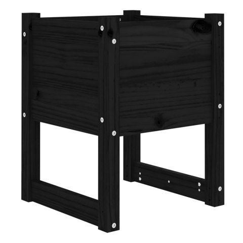 Donice, 2 szt., czarny, 40x40x52,5 cm, lite drewno sosnowe Donice, 2 szt., czarny, 40x40x52,5 cm, lite drewno sosnowe