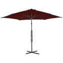  Parasol ogrodowy na stalowym słupku, bordowy, 300x230 cm