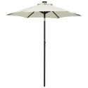  Parasol ogrodowy z LED, piaskowy, 200x211 cm, aluminium