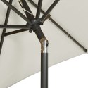  Parasol ogrodowy z LED, piaskowy, 200x211 cm, aluminium