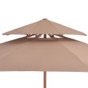  Parasol ogrodowy z podwójnym daszkiem, 270 cm, taupe