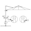  Parasol wiszący z aluminiowym słupkiem, 250x250 cm, bordowy