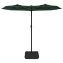  Podwójny parasol ogrodowy z LED, zielony, 316x240 cm