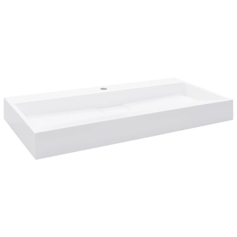 VidaXL Umywalka, 100x46x11 cm, kompozyt mineralny/marmurowy, biała VidaXL Umywalka, 100x46x11 cm, kompozyt mineralny/marmurowy, biała