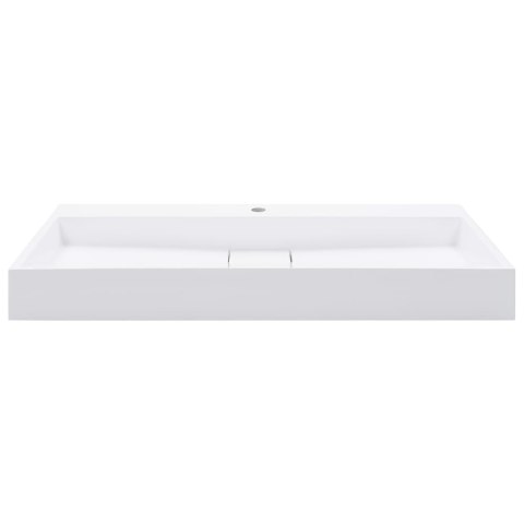 VidaXL Umywalka, 100x46x11 cm, kompozyt mineralny/marmurowy, biała VidaXL Umywalka, 100x46x11 cm, kompozyt mineralny/marmurowy, biała