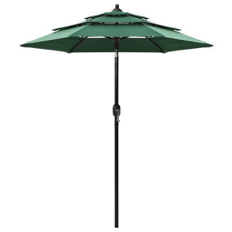  3-poziomowy parasol na aluminiowym słupku, zielony, 2 m