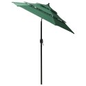  3-poziomowy parasol na aluminiowym słupku, zielony, 2 m