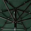  3-poziomowy parasol na aluminiowym słupku, zielony, 2 m