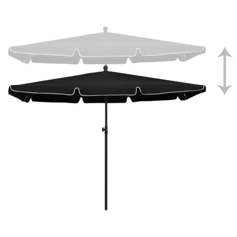 Parasol ogrodowy na słupku, 210x140 cm, czarny Parasol ogrodowy na słupku, 210x140 cm, czarny