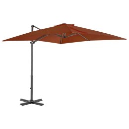  Parasol wiszący z aluminiowym słupkiem, 250x250 cm, terakota