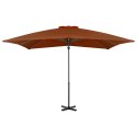  Parasol wiszący z aluminiowym słupkiem, 250x250 cm, terakota