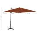  Parasol wiszący z aluminiowym słupkiem, 250x250 cm, terakota