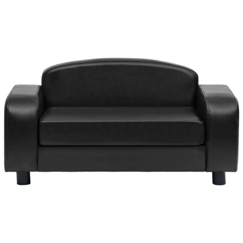 Sofa dla psa, czarna, 80x50x40 cm, sztuczna skóra Sofa dla psa, czarna, 80x50x40 cm, sztuczna skóra