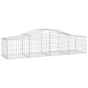  Kosze gabionowe, 3 szt, 200x50x40/60 cm, galwanizowane żelazo