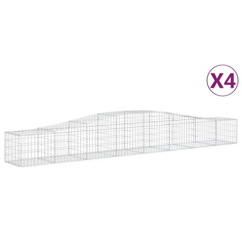 Kosze gabionowe, 4 szt, 400x50x40/60 cm, galwanizowane żelazo Kosze gabionowe, 4 szt, 400x50x40/60 cm, galwanizowane żelazo