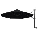  Parasol ścienny na metalowym słupku, 300 cm, czarny