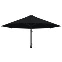  Parasol ścienny na metalowym słupku, 300 cm, czarny