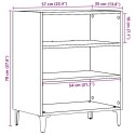 VidaXL Szafka, stare drewno, 57x35x75 cm, materiał drewnopochodny