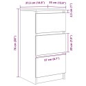  Komoda Betonowa Szara 37,5x35x76 cm Drewno klejone