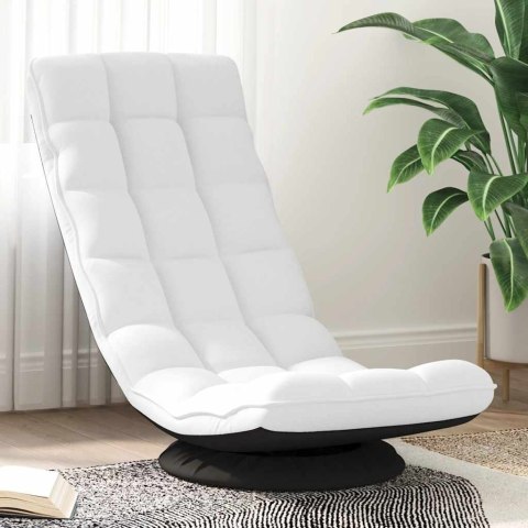 Fotel obrotowy podłogowy biały 70x51x79 cm tkanina