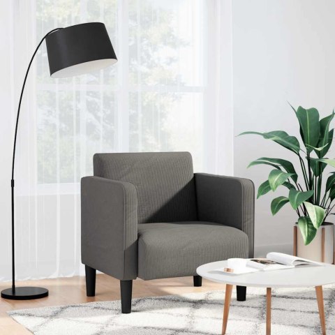  Sofa Fotel z Podłokietnikami Jasnoszary 54 cm Tkanina Kordowa