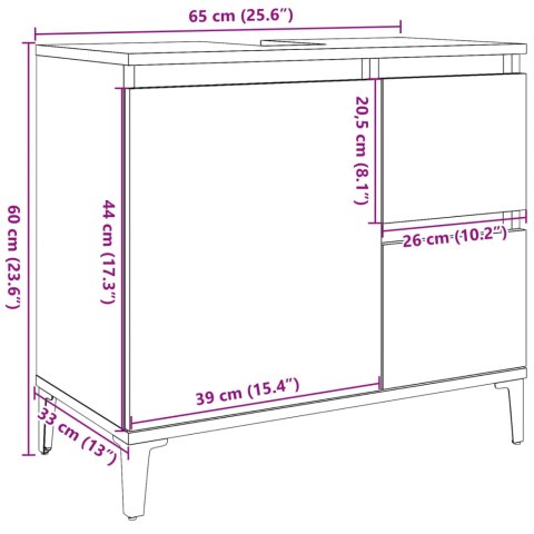 Szafka pod umywalkę, stare drewno, 65x33x60 cm Szafka pod umywalkę, stare drewno, 65x33x60 cm