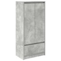  Szafka z szufladą Beton Szary 55,5x34x119,5 cm Drewno klejone