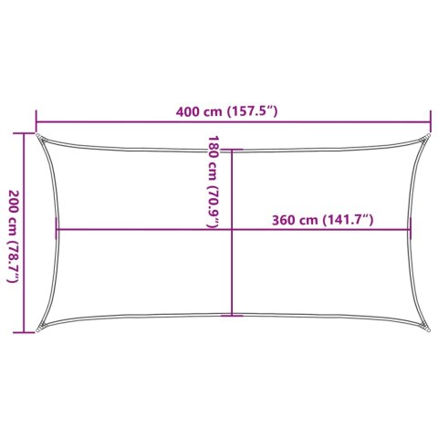 Żagiel ogrodowy HDPE prostokątny 2x4 m Kremowy Żagiel ogrodowy HDPE prostokątny 2x4 m Kremowy