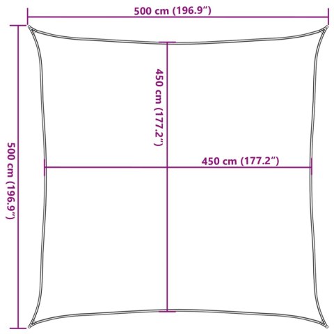 Żagiel przeciwsłoneczny, 160 g/m², kremowy, 5x5 m, HDPE Żagiel przeciwsłoneczny, 160 g/m², kremowy, 5x5 m, HDPE