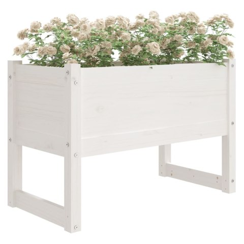 Donica, biała, 78x40x52 cm, lite drewno sosnowe Donica, biała, 78x40x52 cm, lite drewno sosnowe