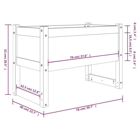 Donica, biała, 78x40x52 cm, lite drewno sosnowe Donica, biała, 78x40x52 cm, lite drewno sosnowe