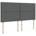 VidaXL Łóżko kontynentalne z materacem, ciemnoszara tkanina 200x200 cm