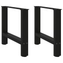  Nogi do stolika kawowego, czarne, 2 szt., 60x(42-43) cm, stal