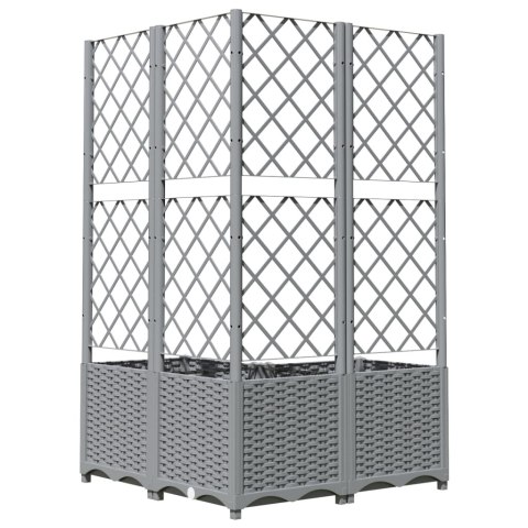 Donica ogrodowa z kratką, jasnoszara, 80x80x136 cm, PP Donica ogrodowa z kratką, jasnoszara, 80x80x136 cm, PP