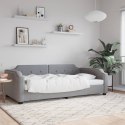  Sofa z funkcją spania, jasnoszara, 90x200 cm, obita tkaniną