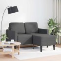  Sofa 2-osobowa z szezlongiem w kształcie litery L Ciemnoszara