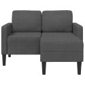  Sofa 2-osobowa z szezlongiem w kształcie litery L Ciemnoszara